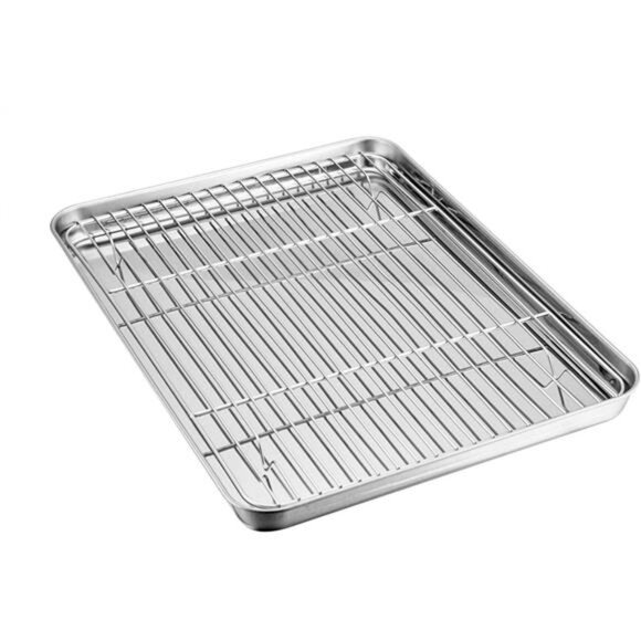 TeamFar Baking Sheet with Rack Set, Stainless Steel Baking Pan Tray Cookie - Picture 1 of 7